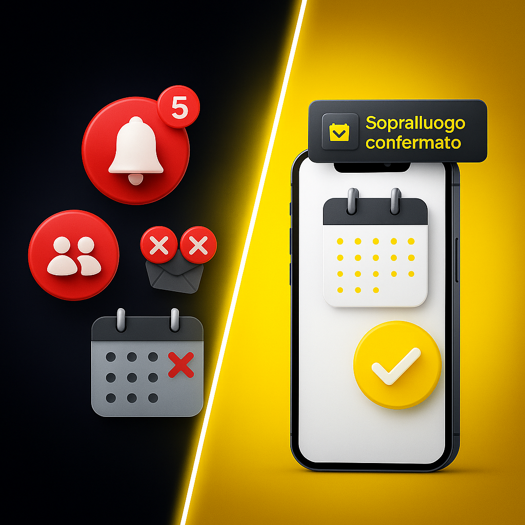 Flusso visivo: richieste → filtro a imbuto → appuntamenti confermati